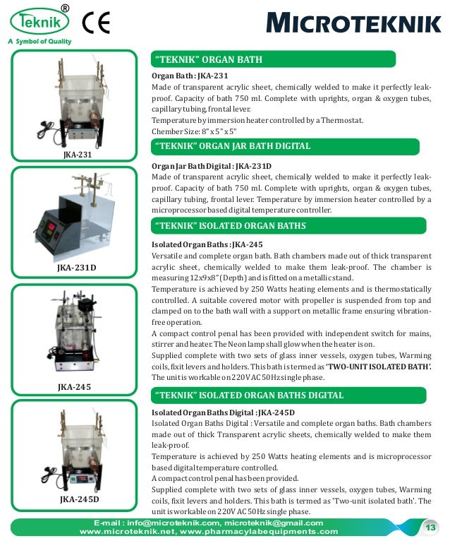 Pharmacology equipment Manufacturer from India