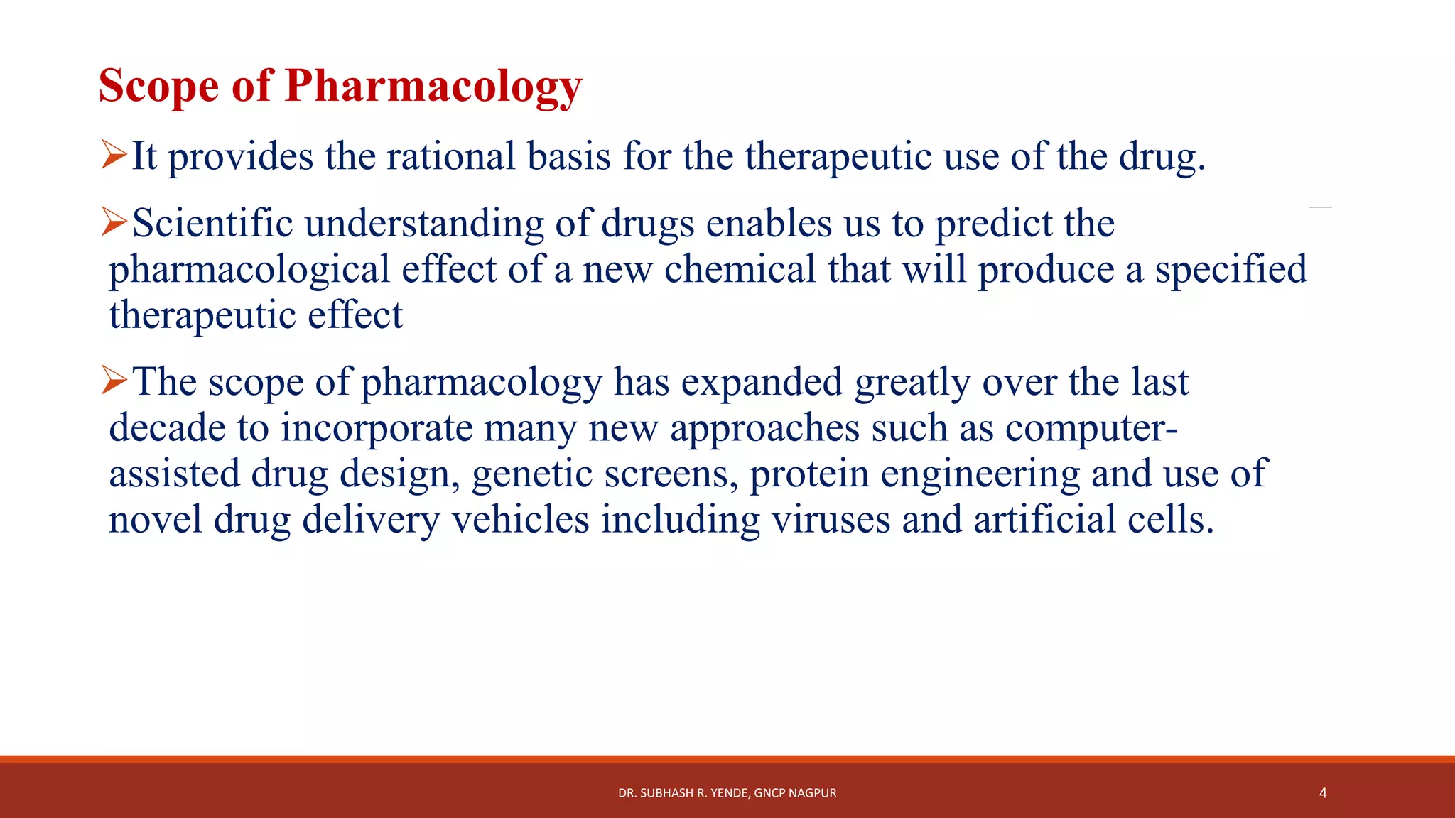 Pharmacology I Introduction to General Pharmacology | PPT