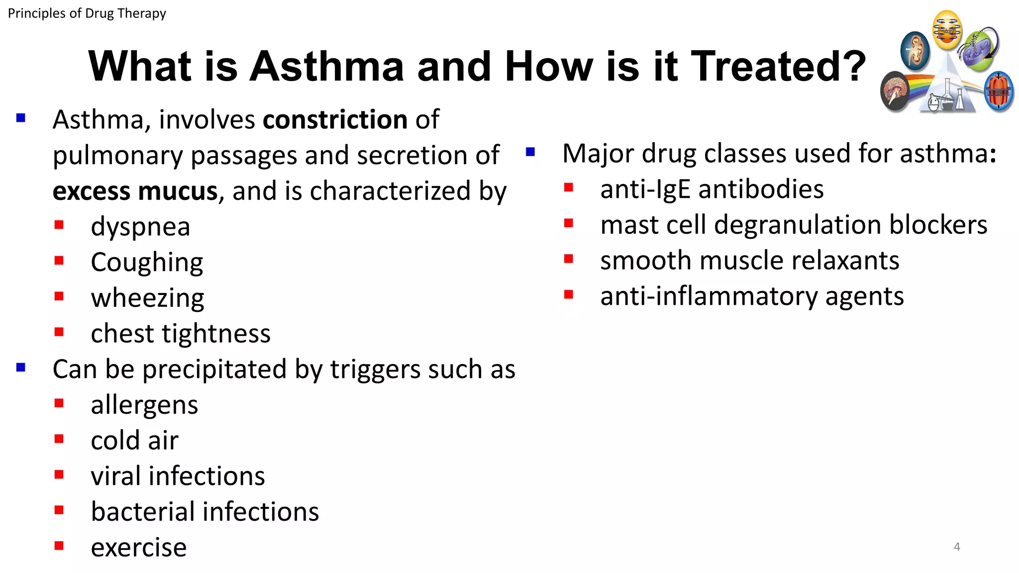 Pharmacology of Drugs Used to Treat Asthma | PDF