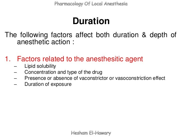 Pharmacology of Dental local anesthesia
