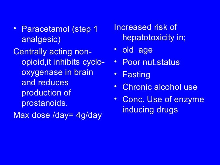 day paracetamol a 8 Pharmacology pain of