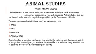 Comprehensive Overview of Animal Studies and Experimental Pharmacology ...