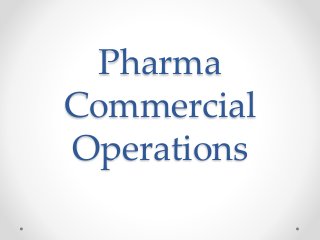 Pharma
Commercial
Operations
 