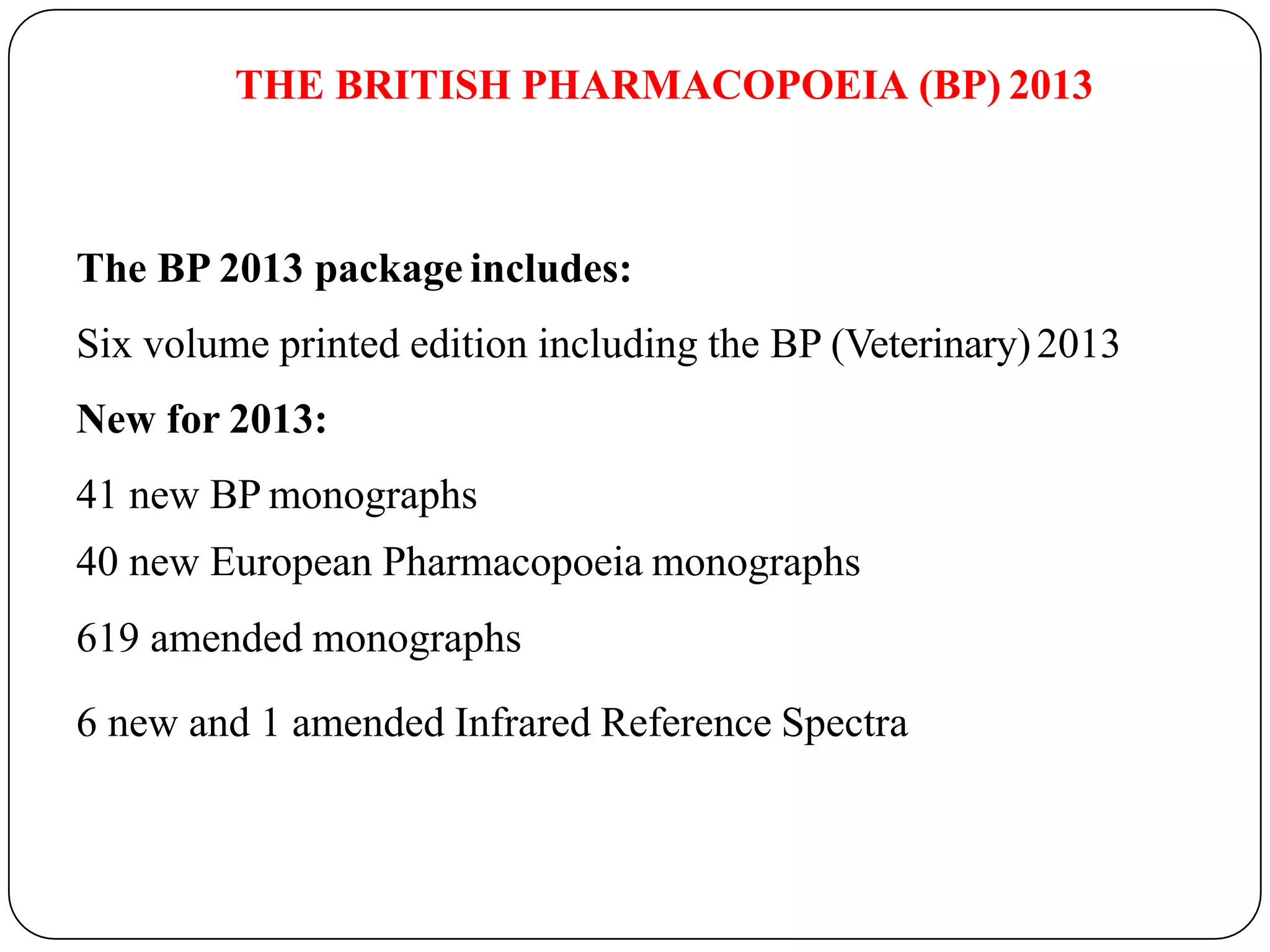 pharmacopoeia and monograph, pharmaceutical inorganic chemistry | PPTX