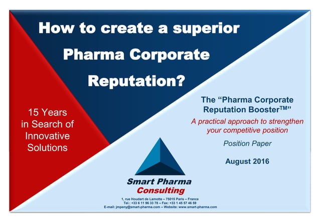 Pharma Corporate Reputation Ppt
