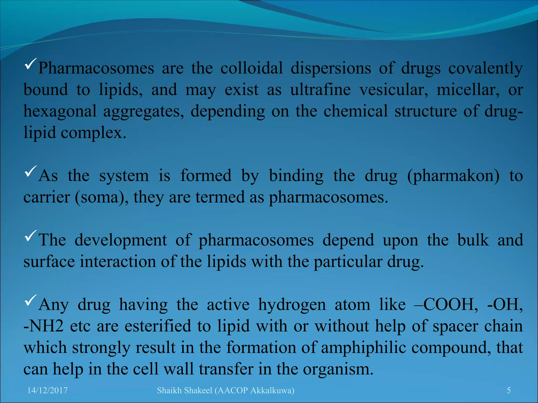 Pharmacosomes | PPT