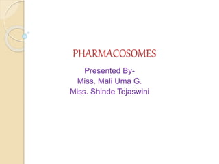 PHARMACOSOMES
Presented By-
Miss. Mali Uma G.
Miss. Shinde Tejaswini
 