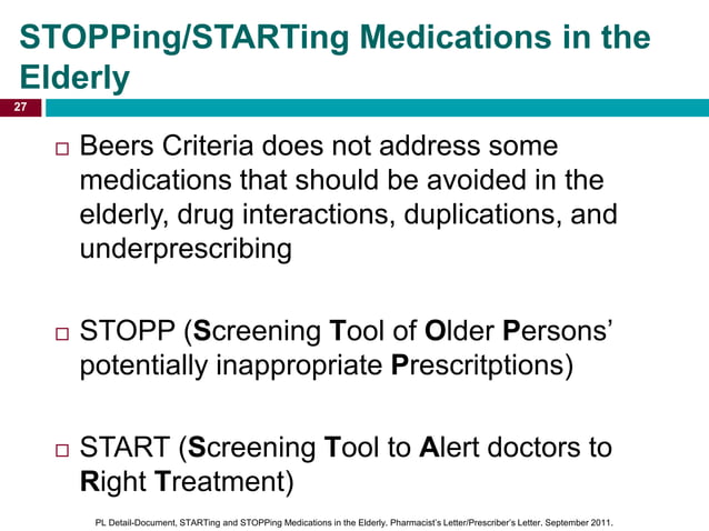 Pharmacotherapy and adherence to beers criteria (providers) | PPTX