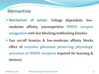 Pharmacotherapy of Alzheimer's Disease | PPTX