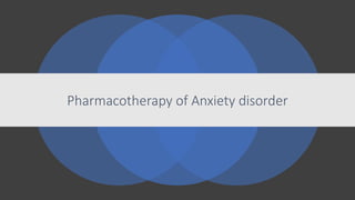 Pharmacotherapy of Anxiety disorder
 