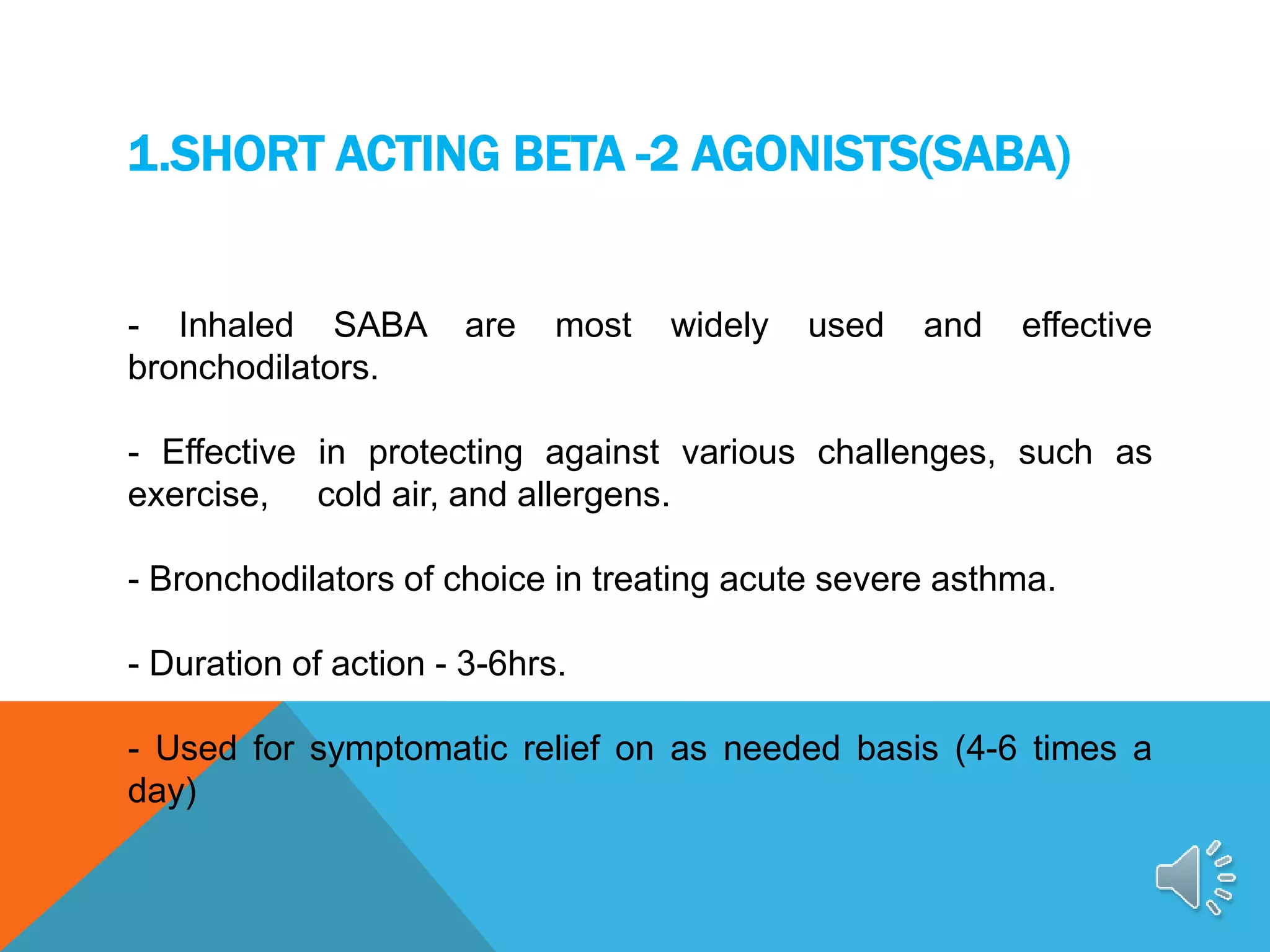 Pharmacotherapy of bronchial asthma