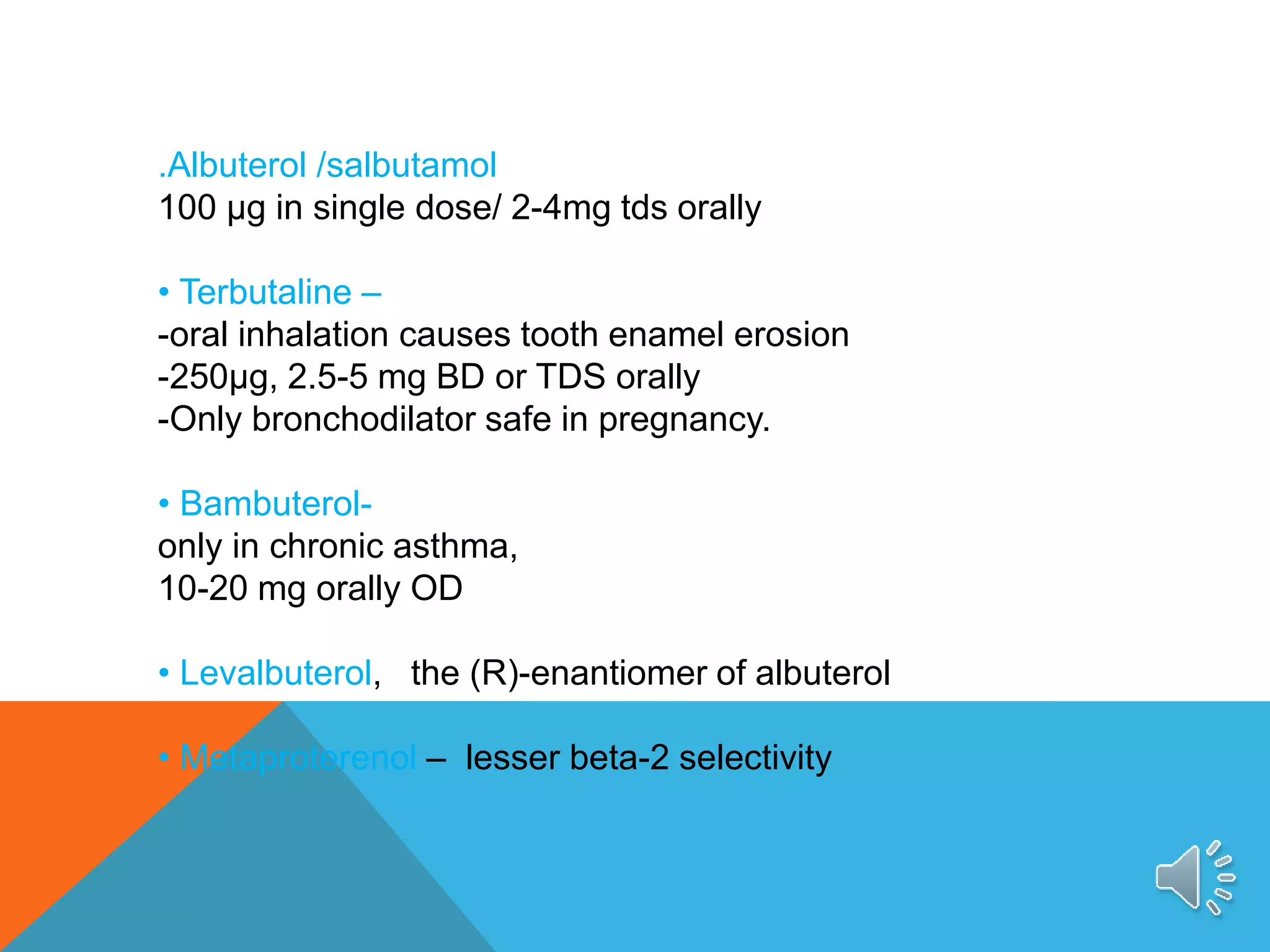 Pharmacotherapy of bronchial asthma