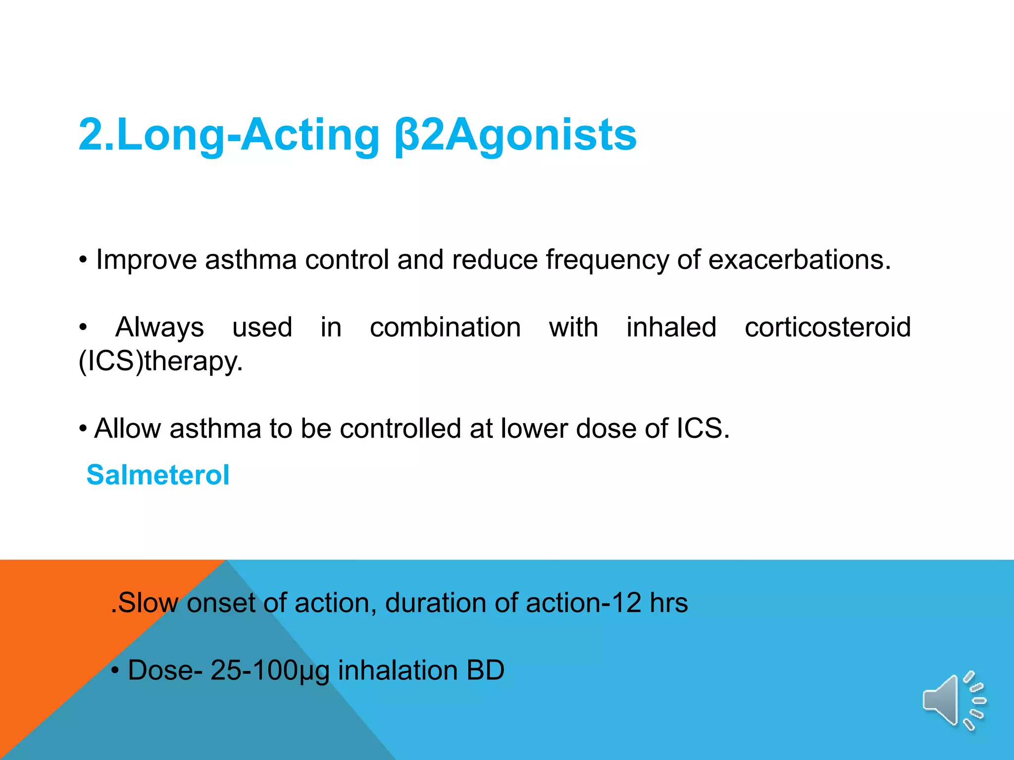 Pharmacotherapy of bronchial asthma