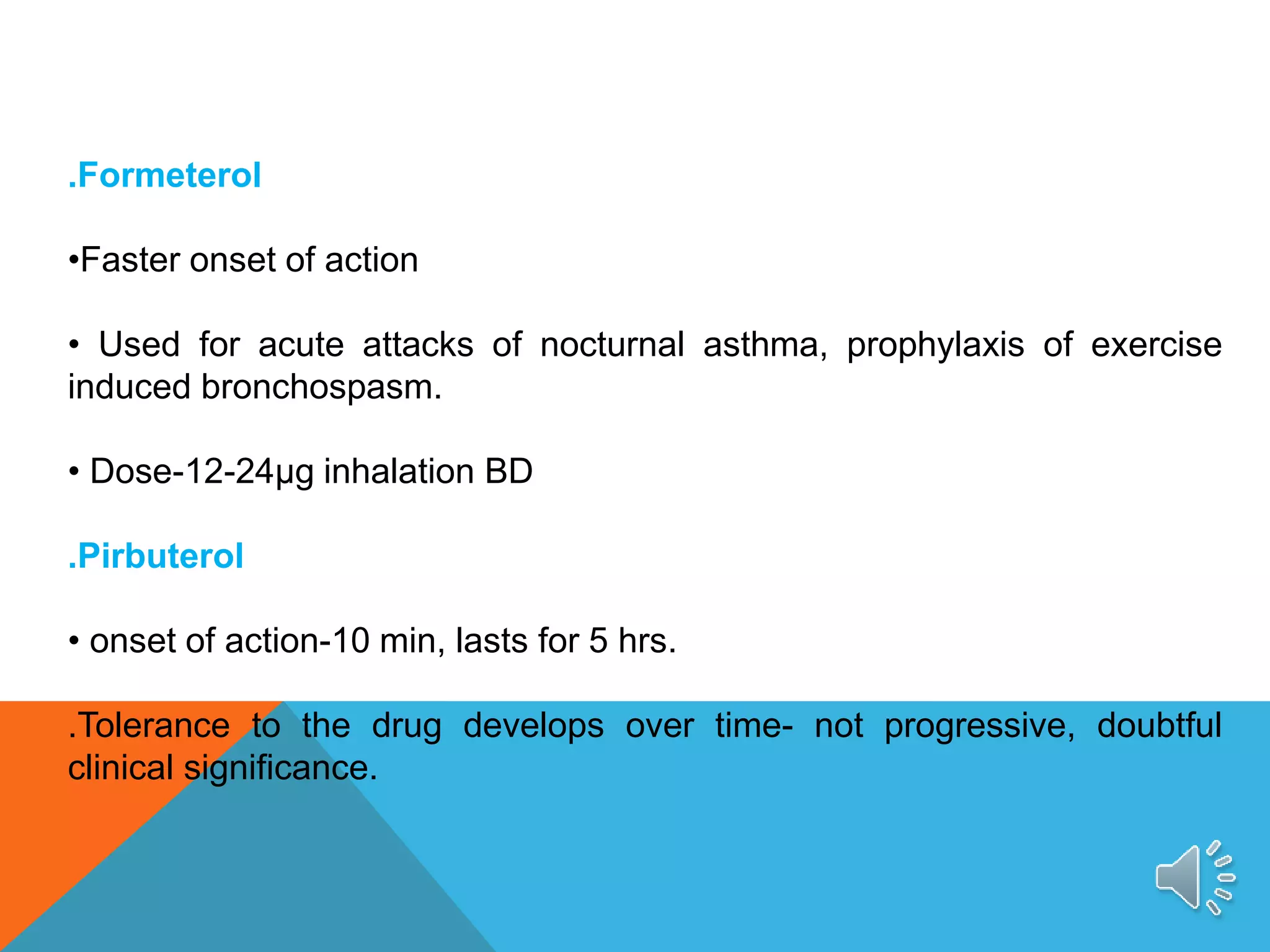 Pharmacotherapy of bronchial asthma