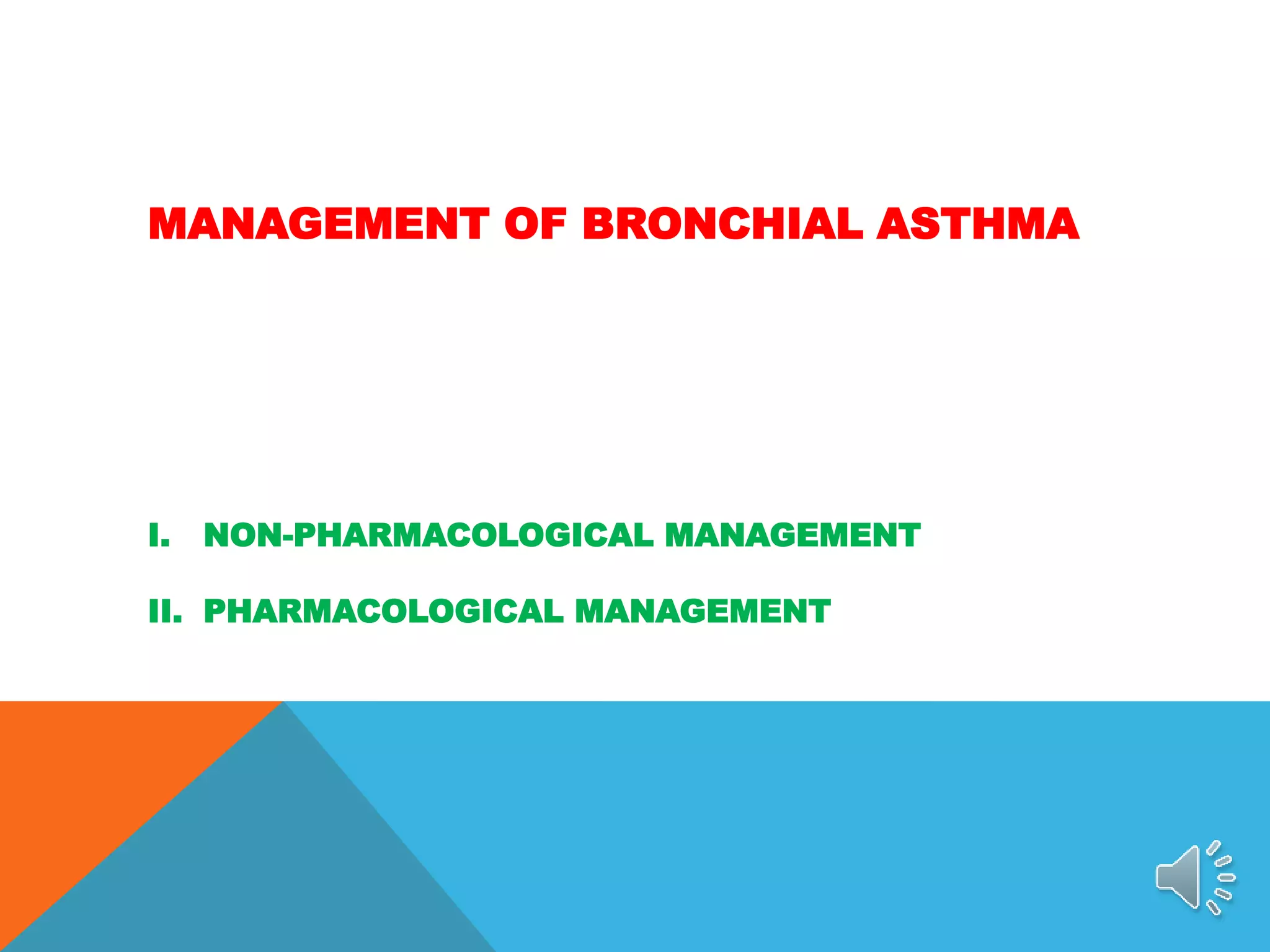 Pharmacotherapy of bronchial asthma