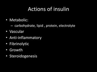 Secretion of insulin > 70 mg/mlGLUT 2