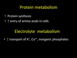 Plasma glucose or Amino Acids , ketones