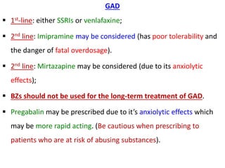 PHARMACOTHERAPY POINTERS FOR ANXIETY & AFFECTIVE DISORDERS [MALAYSIAN ...