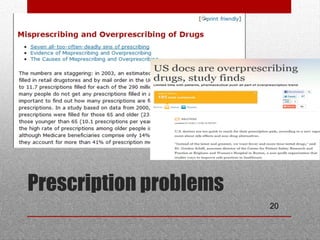 20
Prescription problems
 