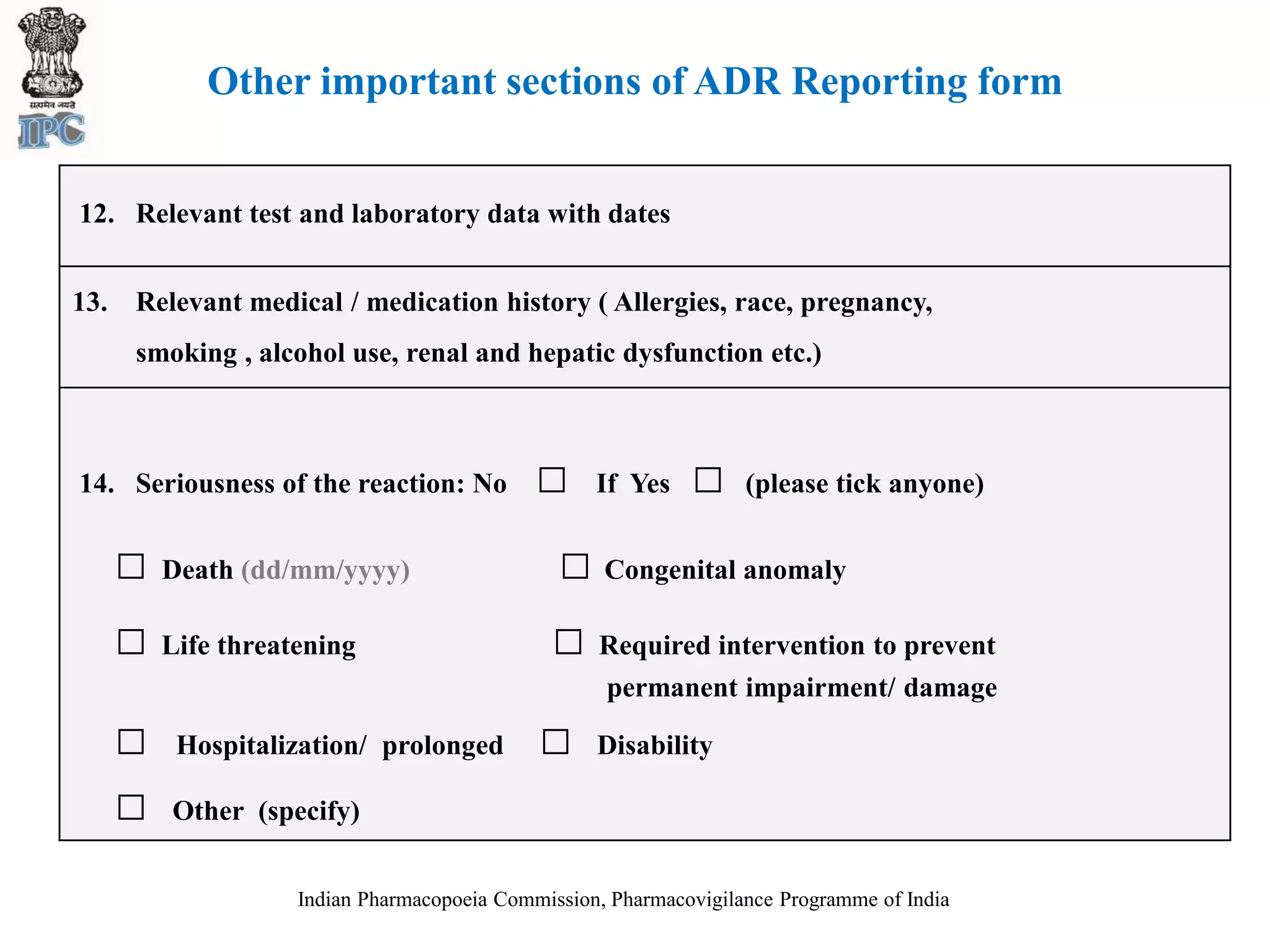 Pharmacovigilance and Method of ADR reporting | PPTX