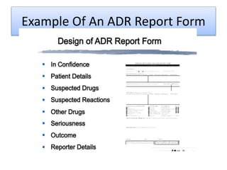 Adrt Form Example Pharmacovigilience and adverse drug reaction | PPTX