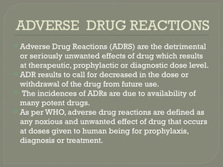 Adr Examples In Pharmacy Management of Adverse Drug Reaction in pharmacy practice | PPTX