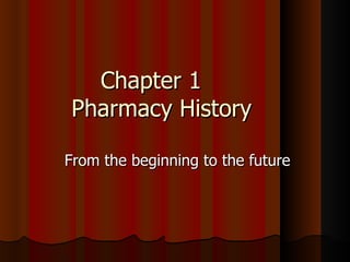 Chapter 1  Pharmacy History From the beginning to the future 