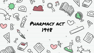 Pharmacy act
1948
 