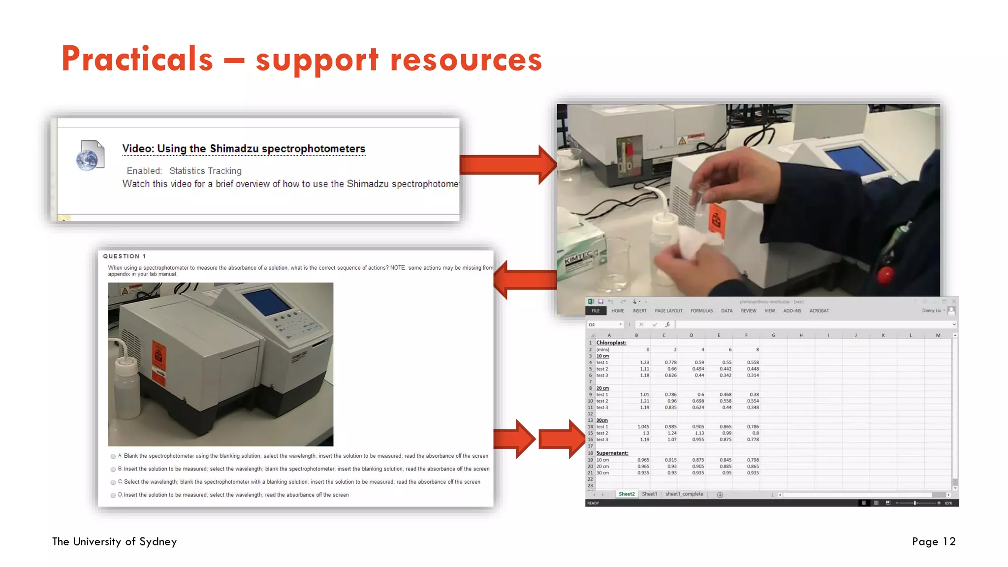 The University of Sydney Page 12
Practicals – support resources
 