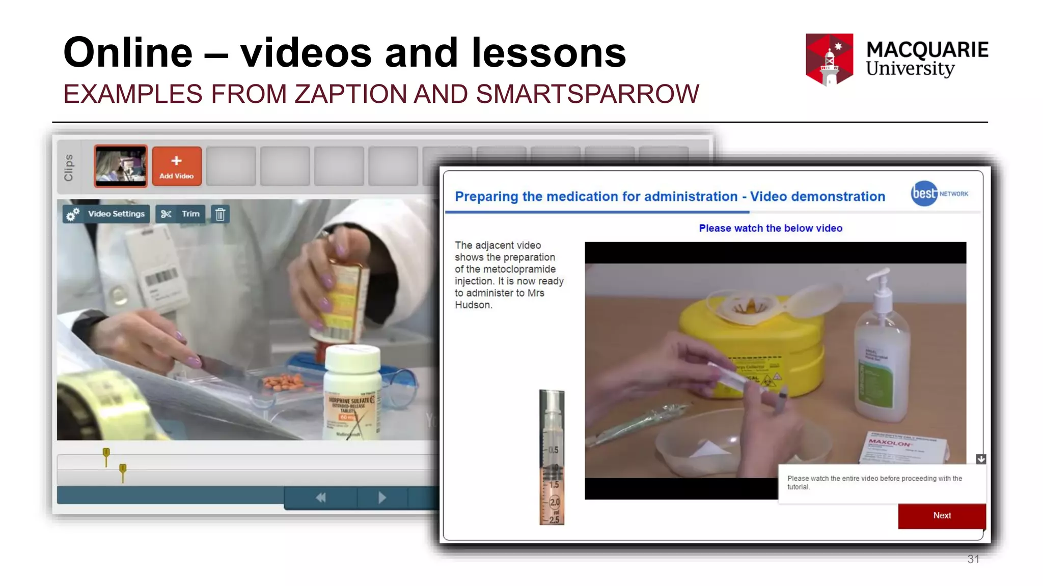 Online – videos and lessons
31
EXAMPLES FROM ZAPTION AND SMARTSPARROW
 