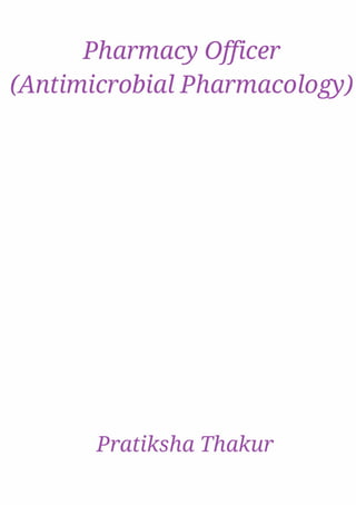 Pharmacy Officer (Anti-microbial Pharmacology) 