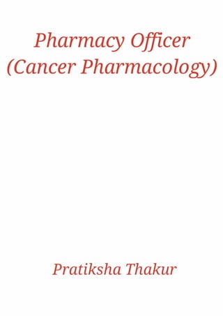 Pharmacy Officer (Cancer Pharmacology) 