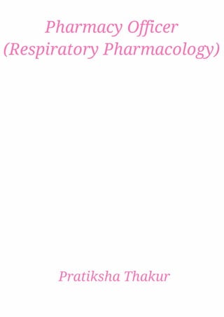 Pharmacy Officer (Respiratory Pharmacology) 