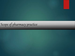 Scope of pharmacy practice
 