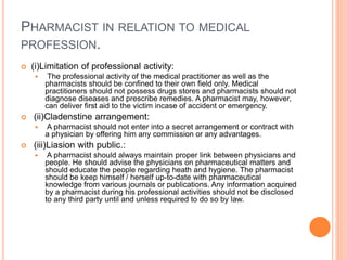 Pharmacy professional  ethics - in INDIA