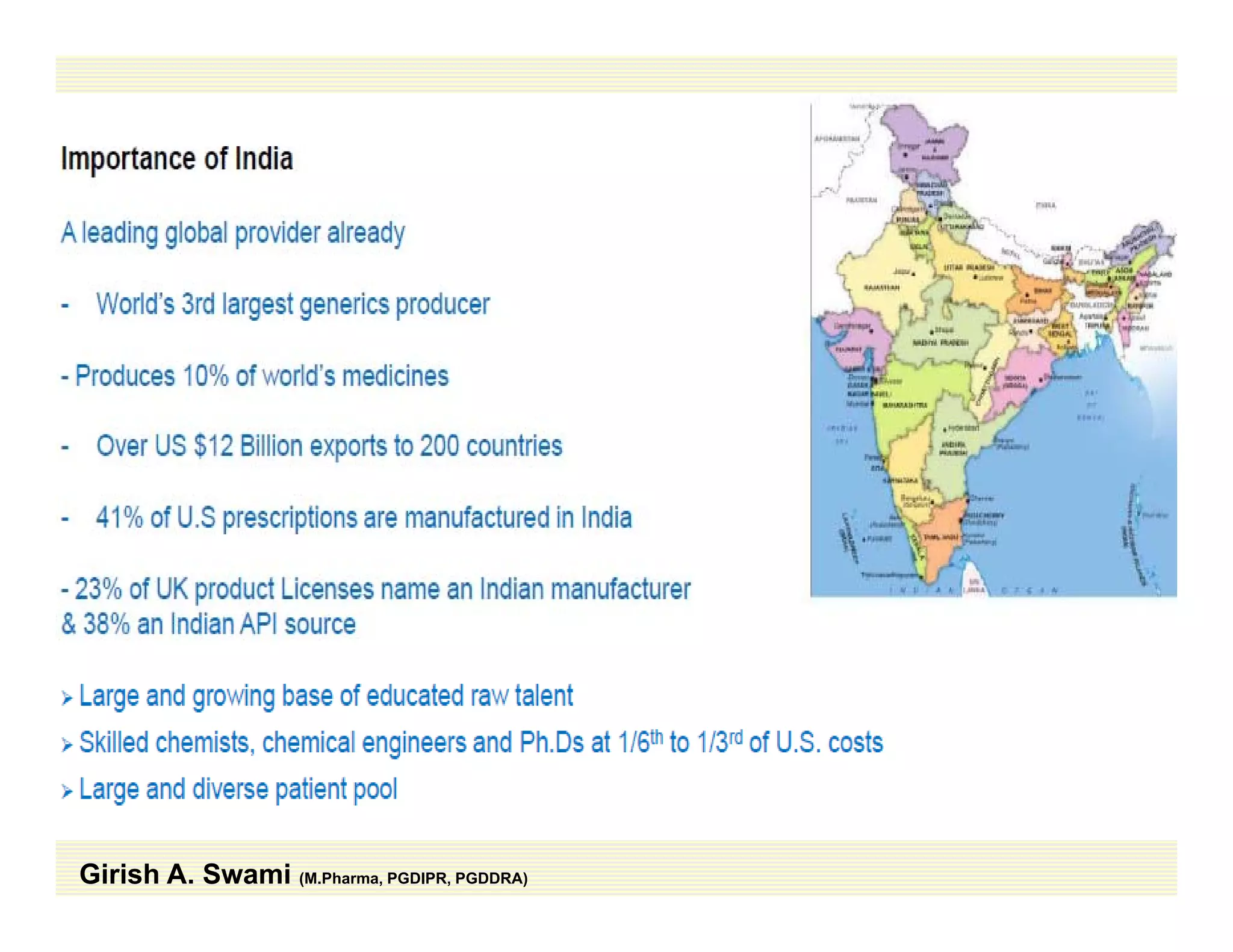 Girish A. Swami (M.Pharma, PGDIPR, PGDDRA)
 