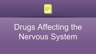 Drugs Affecting the
Nervous System
 