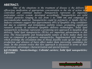 Pharmagupshup solid lipid nanoparticles | PPT
