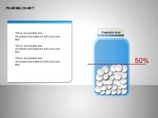 PHARMA CHART
Example text
50%
This is an example text.
Go ahead and replace it with your own
text.
This is an example text.
Go ahead and replace it with your own
text.
This is an example text.
Go ahead and replace it with your own
text.
 