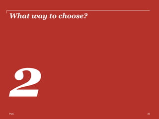 PwC
What way to choose?
2 35
 