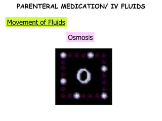 Osmosis Movement of Fluids PARENTERAL MEDICATION/ IV FLUIDS 