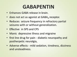 does gabapentin help with mental health