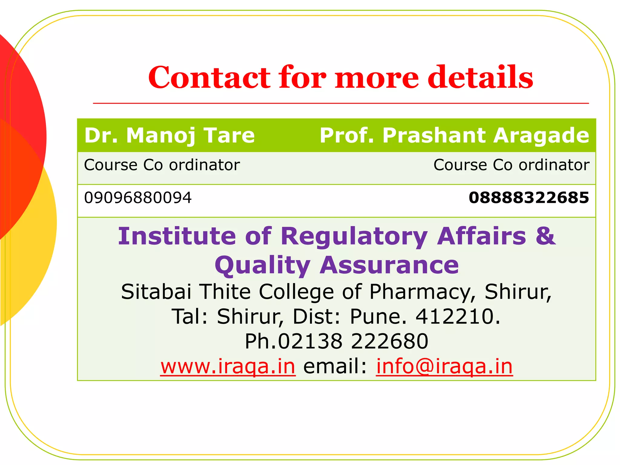 100% Placement Assistance.Placement AssistanceGuarantee 100% Placement AssistanceBacked up By Industrial experts.Association with many Indian and International Pharmaceutical companies.Assurance to the students guaranteed placement assistance.Committed to arrange the campus interviews or walk in interviews after every batch.