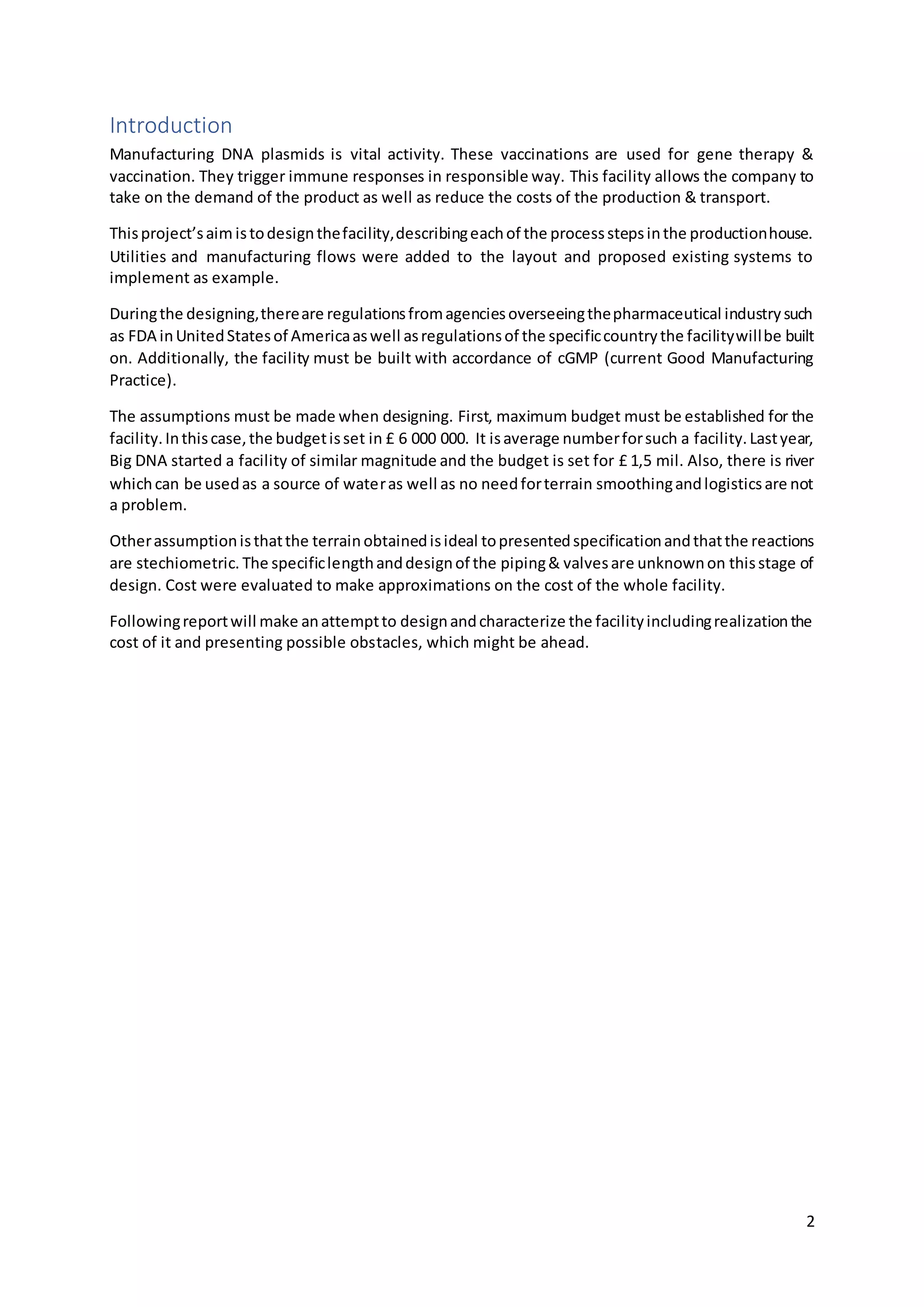 (Bio)pharmaceutical plant design | DOCX