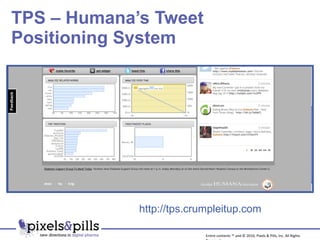 TPS – Humana’s Tweet  Positioning System http://tps.crumpleitup.com Entire contents ™ and © 2010, Pixels & Pills, Inc. All Rights Reserved. 