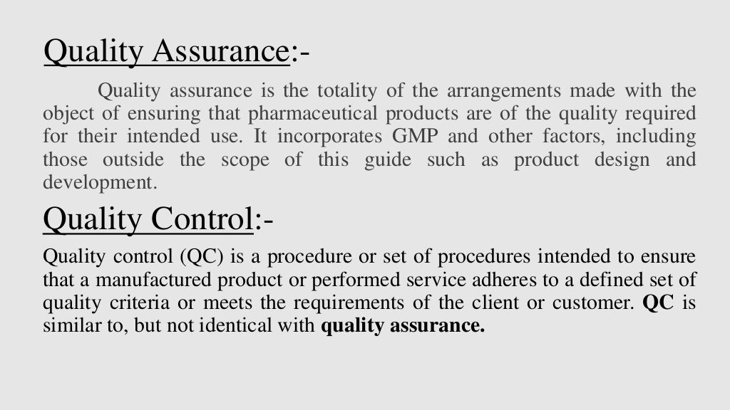 Quality Control Test