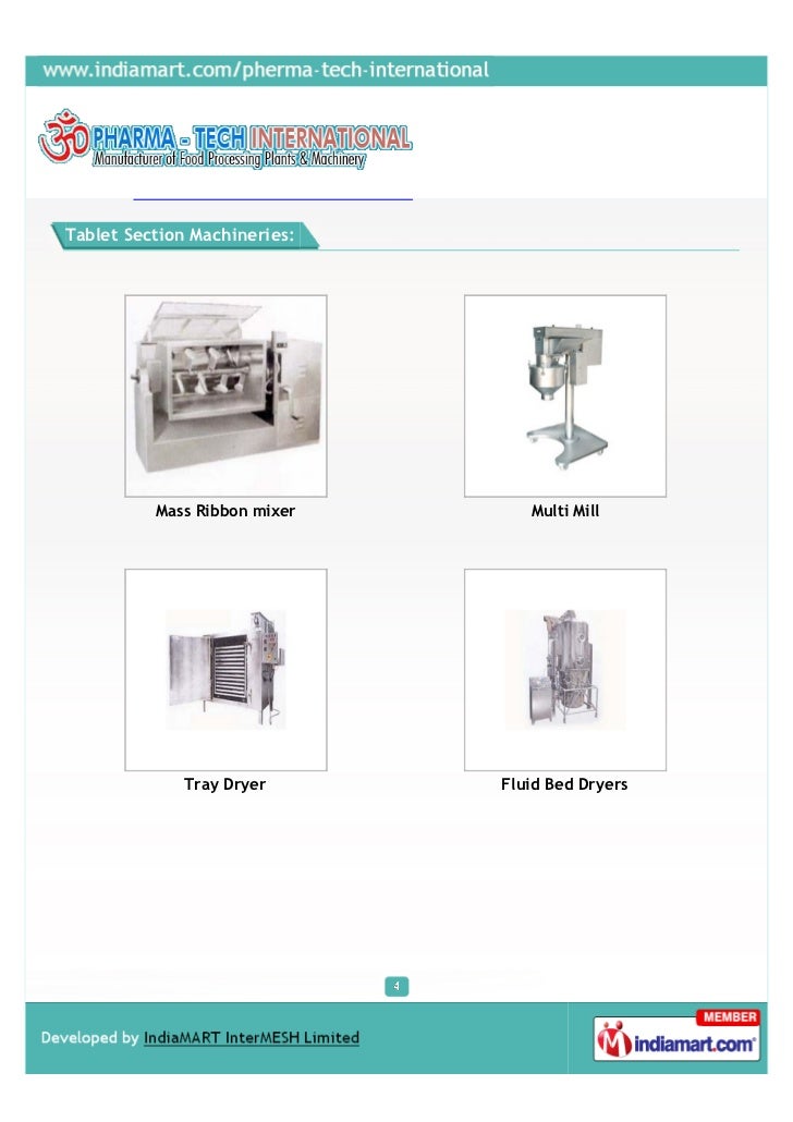 Pherma Tech International, Kolkata, FOOD PROCESSING MACHINERIES