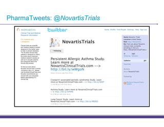 PharmaTweets: @NovartisTrials
 