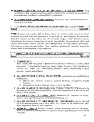 Pharm d curriculum final 2013 | PDF