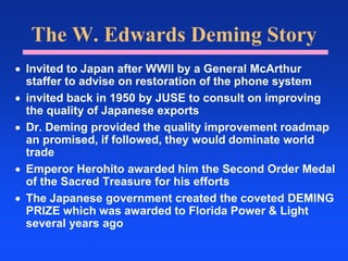 An Introduction to Total Quality Management( TQM  )and theDeming PhilosophyRoger H. Strube, M.D.Managed Care Consultant